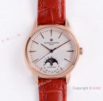 (VC) Best Replica Vacheron Constantin Patrimony Moon phase Rose Gold Diamond Watch 32mm